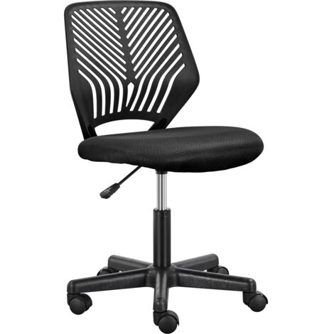 Yaheetech – Chaise de bureau ergonomique pivotante – Dossier en S pour soutien lombaire – Hauteur d'assise réglable 43-56 cm – Charge 136 kg – Base robuste avec roues silencieuses