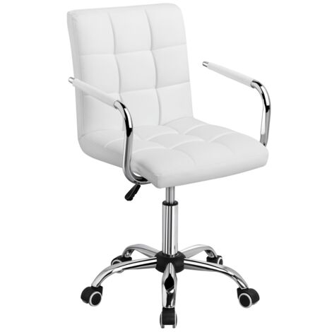 Yaheetech – Chaise de bureau réglable en simili cuir – Dossier haut – Accoudoirs amovibles – Roues pivotantes 360° – Charge max 120kg – Dimensions 58,5x55x88,5-103cm