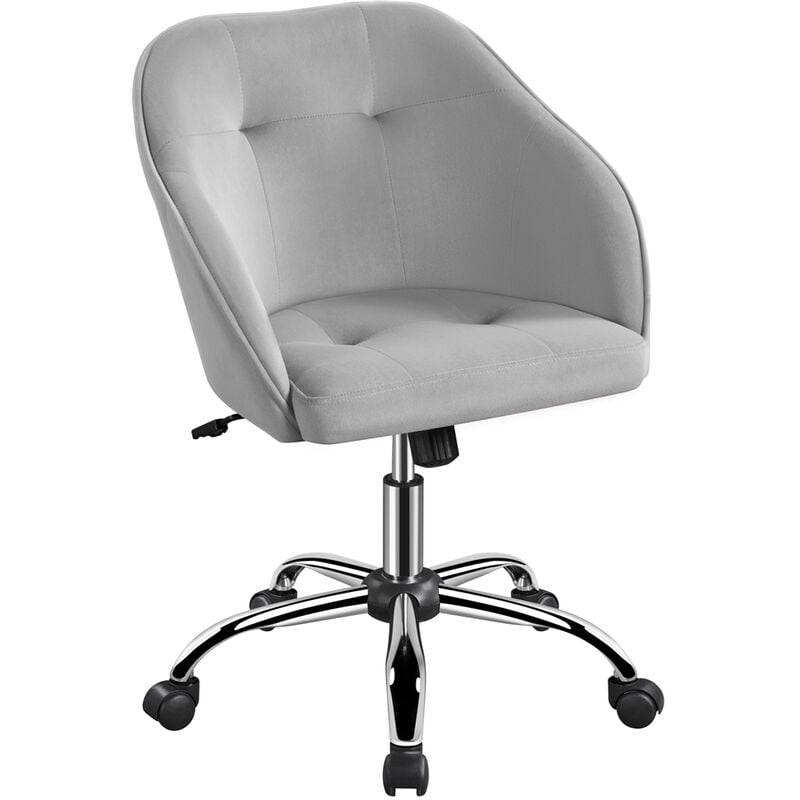 Yaheetech - Chaise de Bureau Fauteuil Ergonomique Pivotante Dossier Inclinable à 360° en Velours avec Hauteur d'Assise Réglable pour la Maison/Le