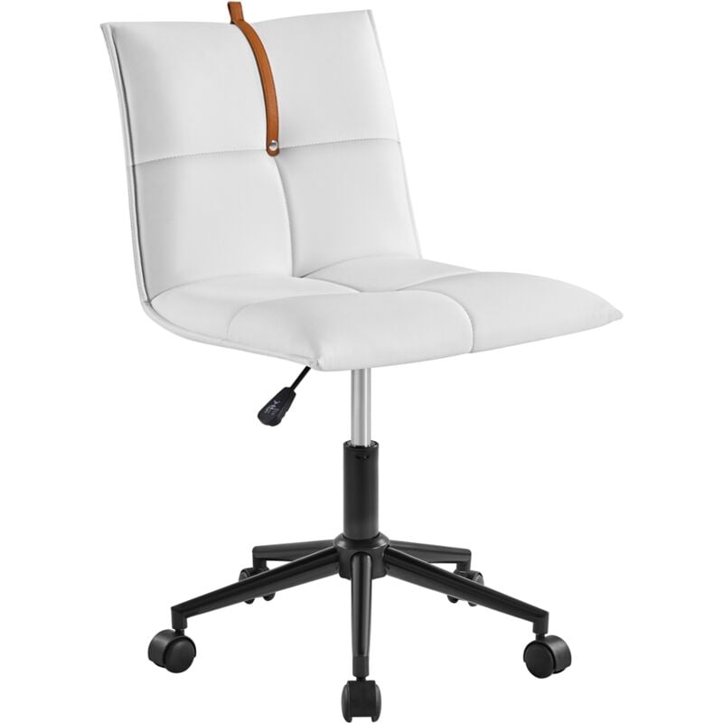 Yaheetech - Chaise de Maquillage Confortable Fauteuil de Bureau Pivotante sans Accoudoirs en Similicuir, sans Accoudoirs, Ergonomique Design Réglable