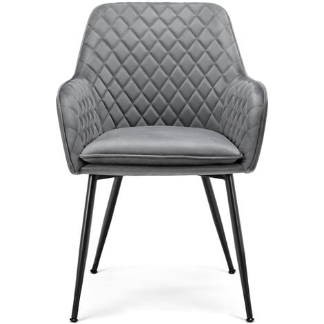 Yaheetech Chaises de Salle à Manger avec Revêtement en Similicuir Chaises de Salon avec Pieds en Métal Coussin de Siège Rembourré Fauteuil de Chambre 55 × 61 × 85 cm pour Cuisine Bar Bureau Marron