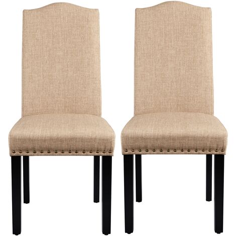 Yaheetech Chaise Lot 2 Chaises de Salle à Manger Siège Rembourré Epais Chaise de Salon Mobilier pour Maison Bureau Cuisine Bar Réunion Hôtel 45,5 x 62 x 98,5cm 2/Kaki