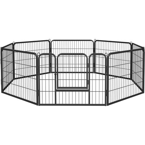 Yaheetech Dog Playpen Metal Pet Playpen (8 Panels), Black