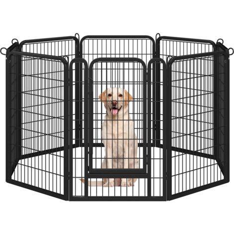 Yaheetech – Enclos pour chien 8 panneaux 68 x 100 cm – Métal galvanisé antirouille – Utilisation intérieure et extérieure – Installation flexible