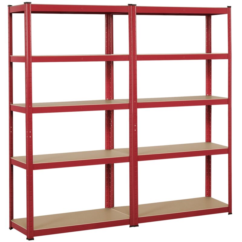 

Set de 2 Estantería Metálica Estante Industrial Estante Almacenamiento 180 X 90 x 40 cm Carga 875 KG 5 Baldas Azul - Yaheetech