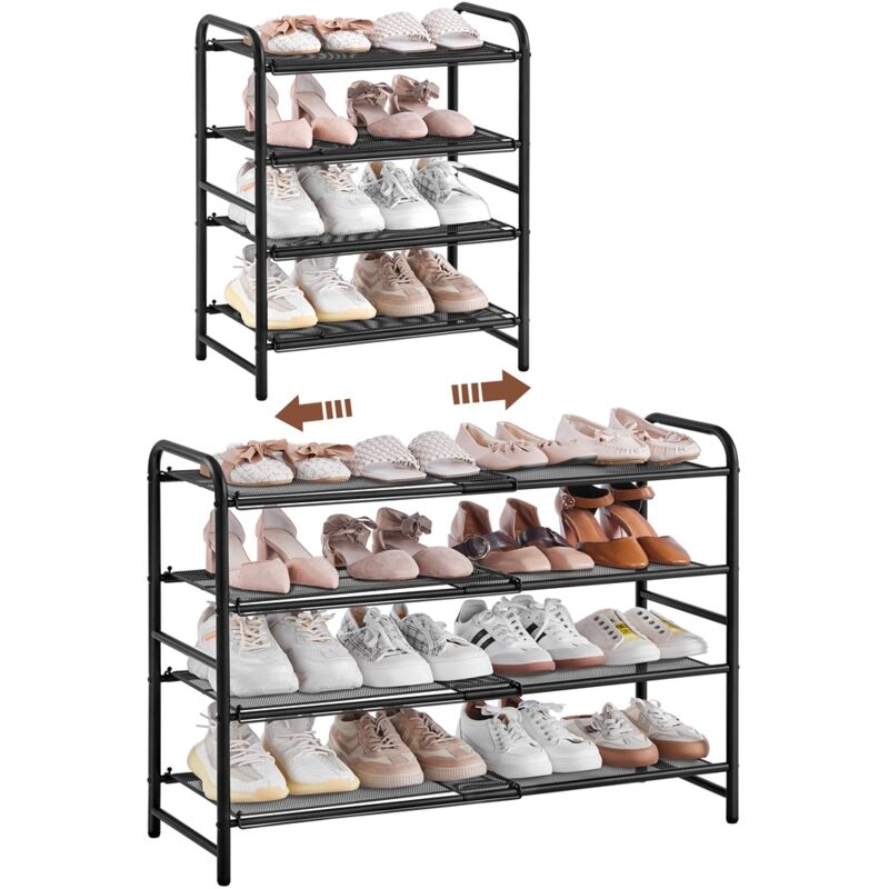 Yaheetech Étagère à Chaussures Extensible à 4 Niveaux en Maille Métallique, Organisateur Aéré pour Entrée Placard Couloir Vestiaire, Capacité 15–20 Yaheetech Étagère à Chaussures Extensible à 4 Niveaux en Maille Métallique, Organisateur Aéré pour Entrée Placard Couloir Vestiaire, Capacité 15–20
