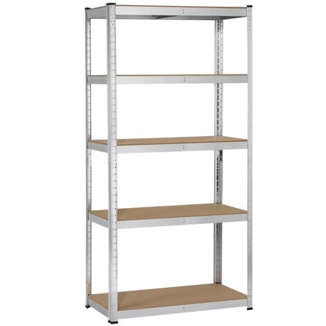 Yaheetech – Étagère de rangement 90 x 40 x 180 cm – 5 niveaux charge lourde 175 kg – MDF 5 mm et fer galvanisé – Montage sans vis pour garage et atelier