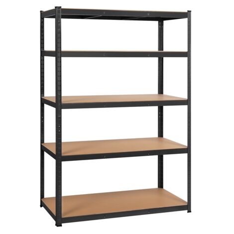 Yaheetech – Étagère de rangement réglable 5 niveaux 180x120x60cm – Charge max 875 kg – Acier et MDF – Pour garage, sous-sol, atelier