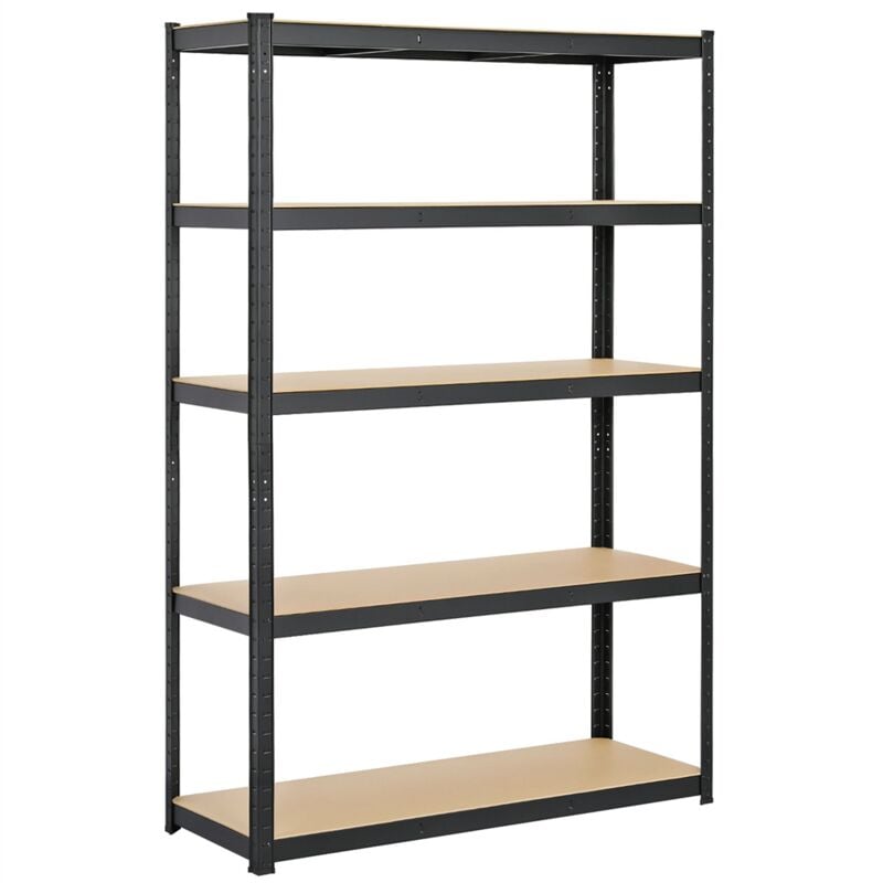 Etagère/Rayonnage de Garage/Atelier/Rangement/Stockage Charge Lourde Résistant 5 Niveaux 180 x 120 x 45 cm Capacité 875 kg Noir - Yaheetech