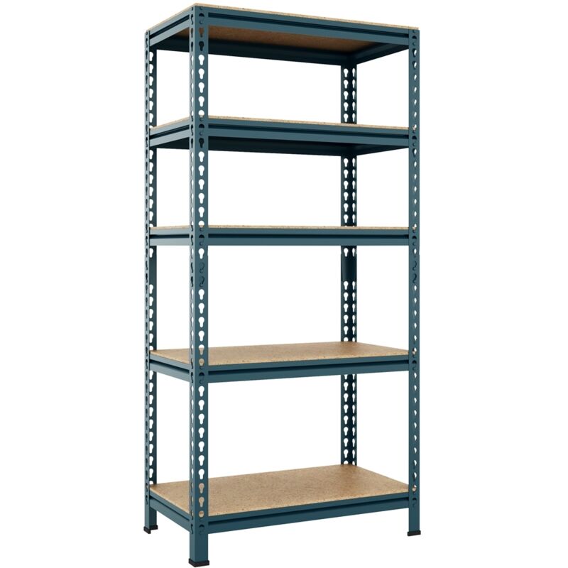 Etagères de Rangement 150 x 70 x 30 cm Étagère Metallique Atelier/Garage/Cuisine Charge Lourde 150 kg par Niveau sans Boulons Neptune Bleu - Yaheetech