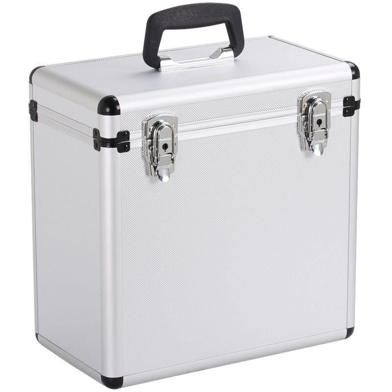 Yaheetech - tui pour Disques Vinyles de 33 Tours Mallette de Rangement pour Collection de dj Valise Vinyles avec Fermeture à Clé pour 50 Albums