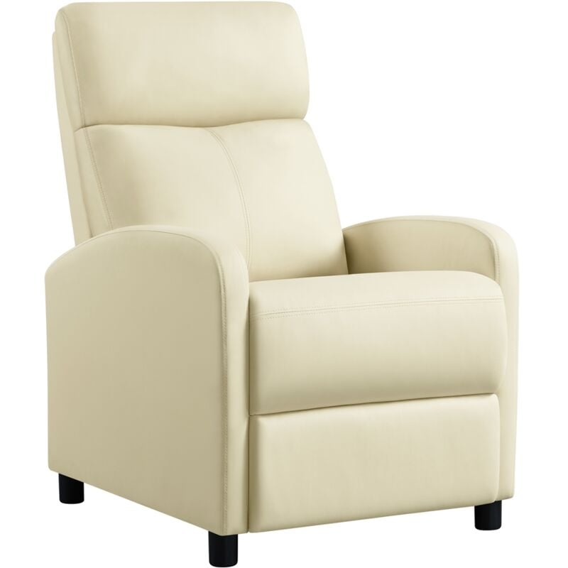 Yaheetech - Fauteuil de Relaxation Chaise de Détente Siège de Canapé Fauteuil Relax/Chambre à Coucher/Home Cinéma Beige