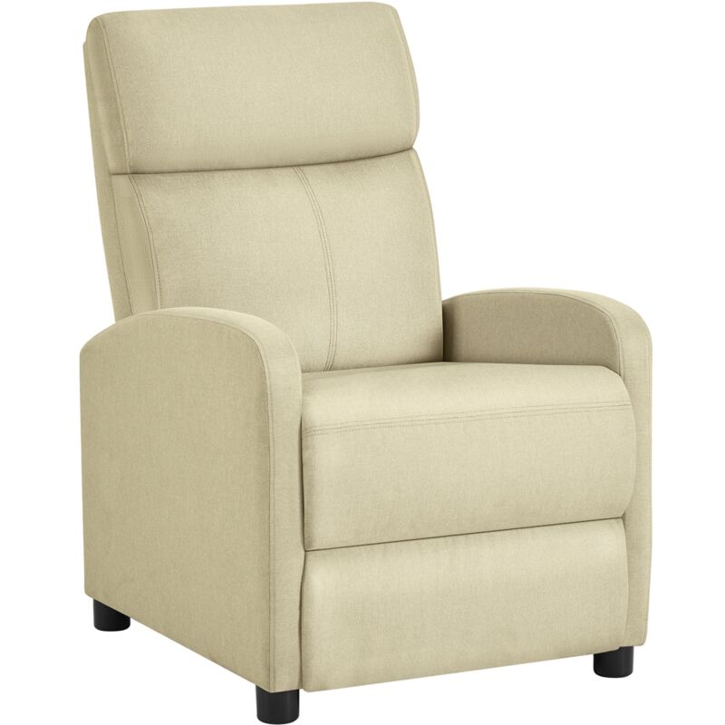 Yaheetech - Fauteuil de Relaxation Chaise de Détente Siège de Canapé Rembourré pour Salon/Chambre/Home Cinéma/Lecture/Tissu Beige Yaheetech - Fauteuil de Relaxation Chaise de Détente Siège de Canapé Rembourré pour Salon/Chambre/Home Cinéma/Lecture/Tissu Beige