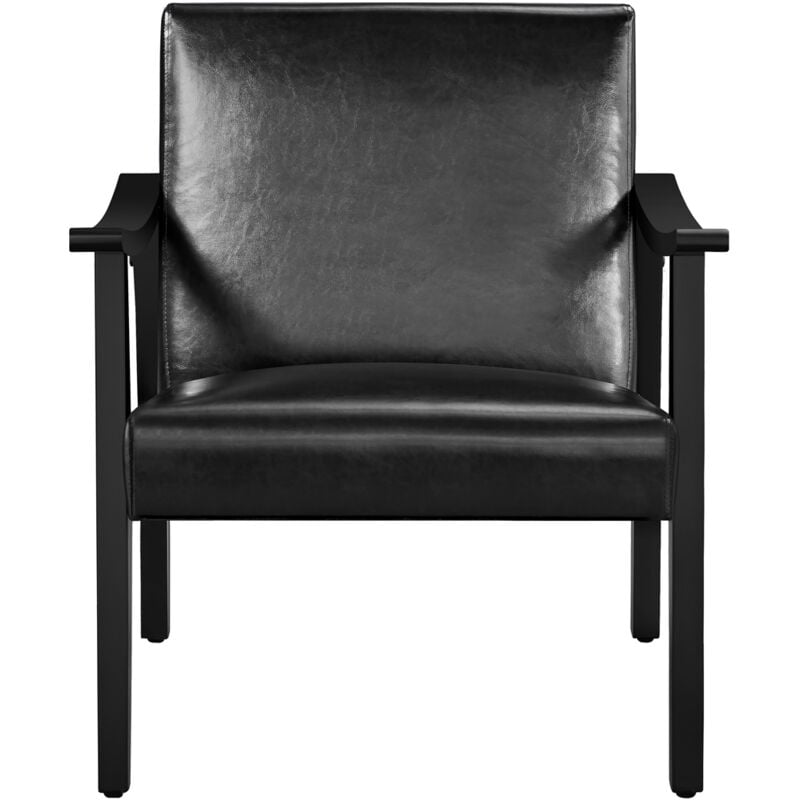 Yaheetech - Fauteuil de Salon Confortable Fauteuil Chaise Cadre en Bois d'hévéa pour Salon Chambre Salle de Séjour Bureau Intérieur 62 cm l × 70 cm l