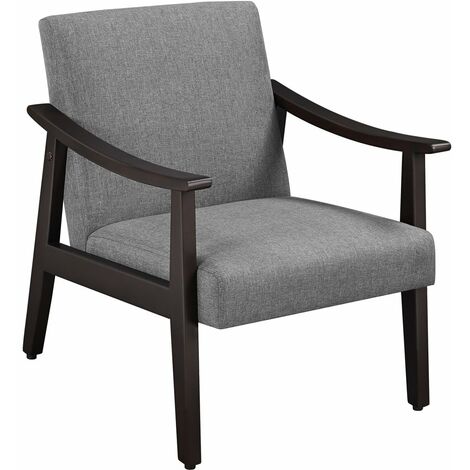 Yaheetech Fauteuil/Fauteuil Salon Moderne rembourré Tissu pour Salon Chambre de lit 136 kg Gris
