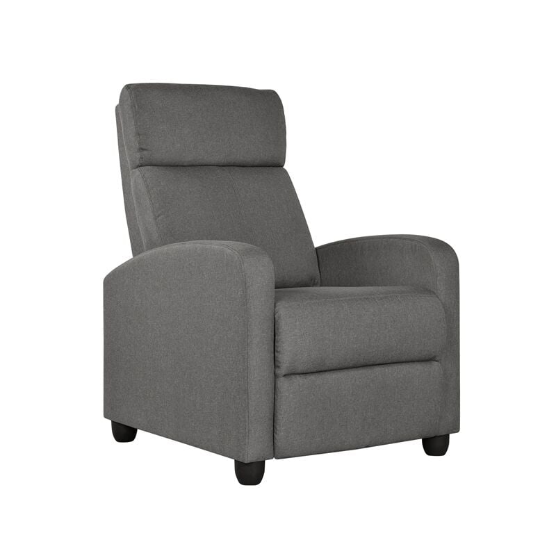 Yaheetech - Fauteuil de Relaxation Petit Canapé Inclinable en Tissu en 3 Positions 1 Place avec Repose-Pied, pour Salon Chambre Bureau Home cinéma,