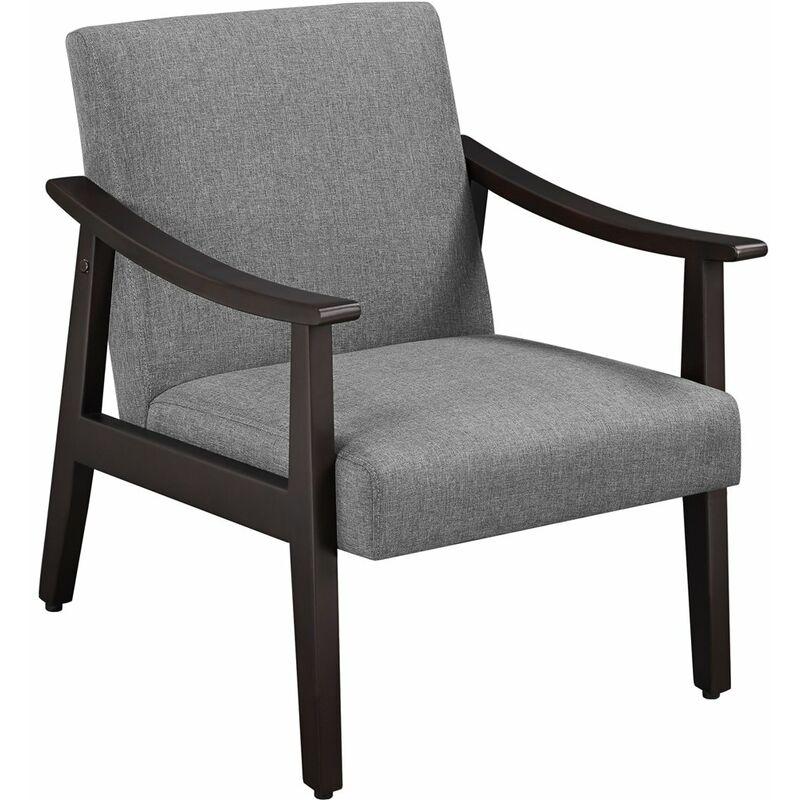 Fauteuil/Fauteuil Salon Moderne rembourré Tissu pour Salon Chambre de lit 136 kg Gris - Yaheetech