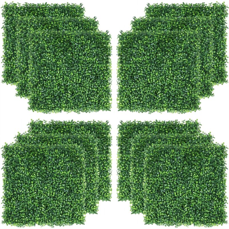 Haie Artificielle 50 cm × 50 cm Mur Végétal Artificiel en Polyéthylène Faux Mur Végétal pour Extérieur Intérieur 12PCS - Yaheetech