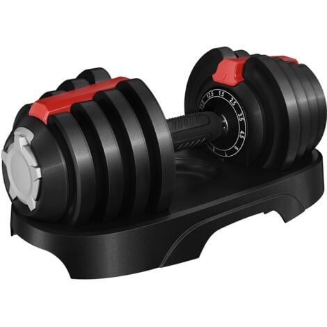 YAHEETECH 1.5-12.5 kg de Poids avec Base de Rangement, Plaques de Poids, Poignée Antidérapante, pour Entraînement à Domicile Bureau Gym