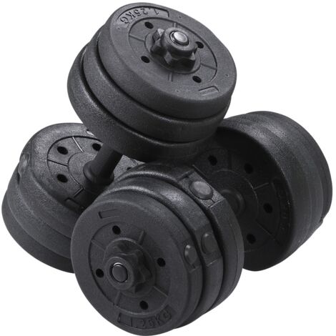 Lot De 2 Haltères Courts 2x5kg En Fer Et PVC Noir - Kit Musculation Fitness Pour Homme Et Femme, Poignée Ergonomique Antidérapante