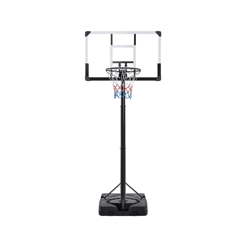 Yaheetech - Height-Adjustable Basketball Hoop w/ Wheels,44' Width pvc Backboard,Indoor/Outdoor Use,Black