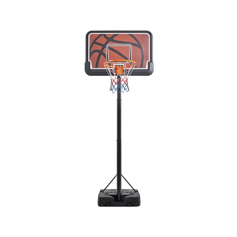 Yaheetech - Height-Adjustable Basketball Hoop,44' Width hdpe Backboard, Indoor/Outdoor Use,Black/Orange