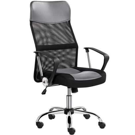 Yaheetech Office Chair Big and Tall Desk Chair Padded Armrests,White