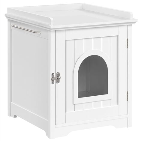 Yaheetech Indoor Cat Litter Box Furniture Enclosure,48x53x57.5cm,White