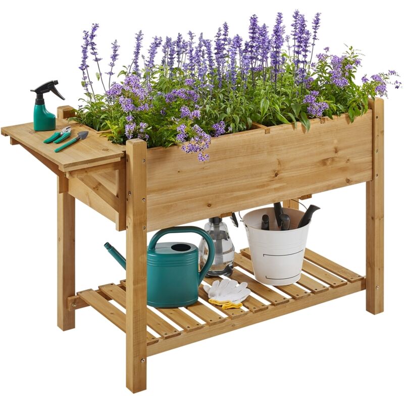 Yaheetech Carré Potager sur Pieds Extérieur Carré à Plantes en Bois Jardinière Surélevée en Bois avec Trous de Drainage pour Culture en