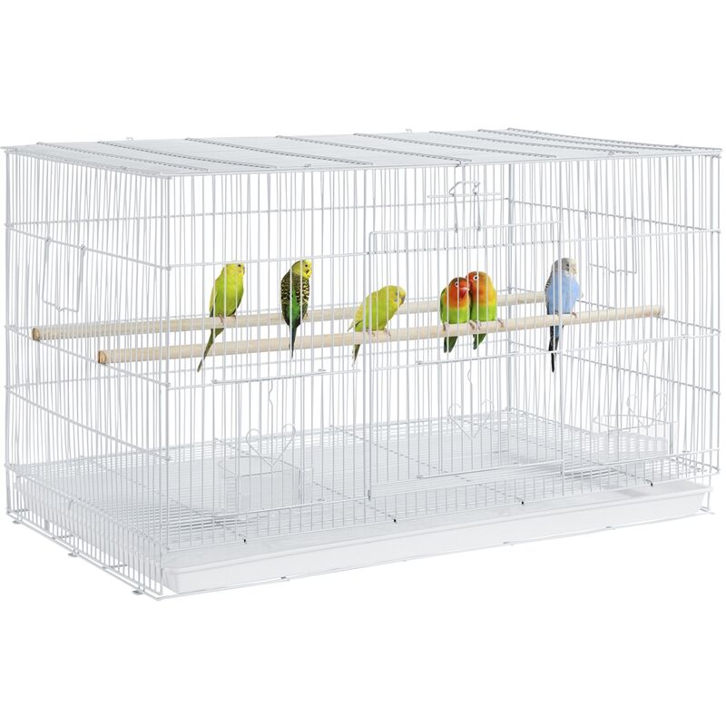 

Yaheetech Jaula para Pájaros Jaula Metal para Loro con Comedero y Bandeja 76x45,5x45,5cm Blanco