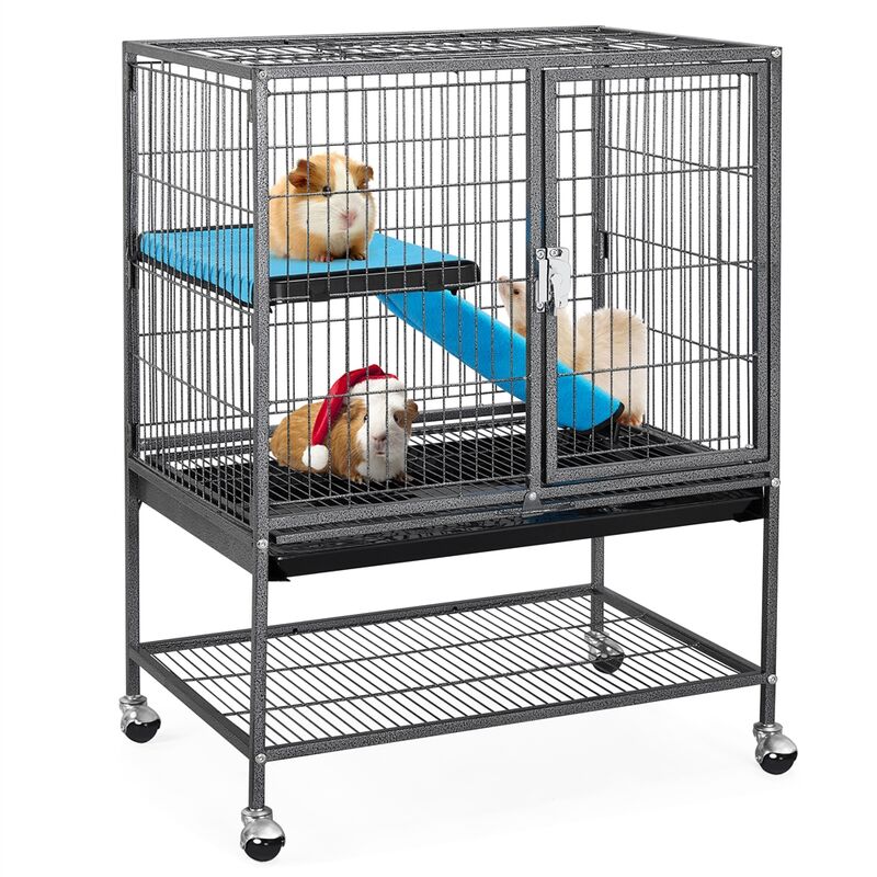 

Jaula para Roedores con Ruedas Un Piso Jaula Hámster Metal 61x42,5x85,5cm Casa para Conejo Hurones Chinchillas Animales Pequeñas Negro - Yaheetech