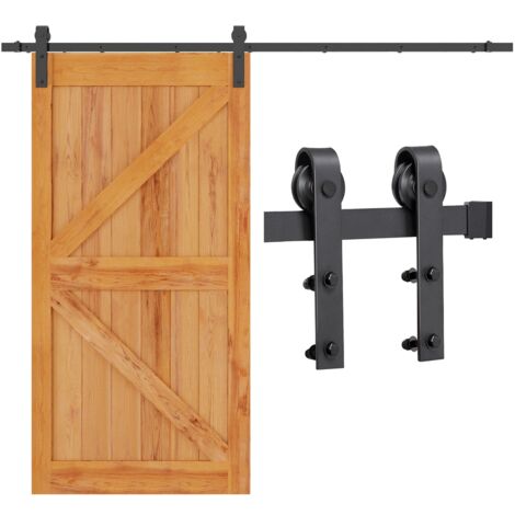Yaheetech – Kit de rail de porte coulissante 244 cm – Acier au carbone – Pour portes jusqu'à 100 kg – Accessoires de montage inclus