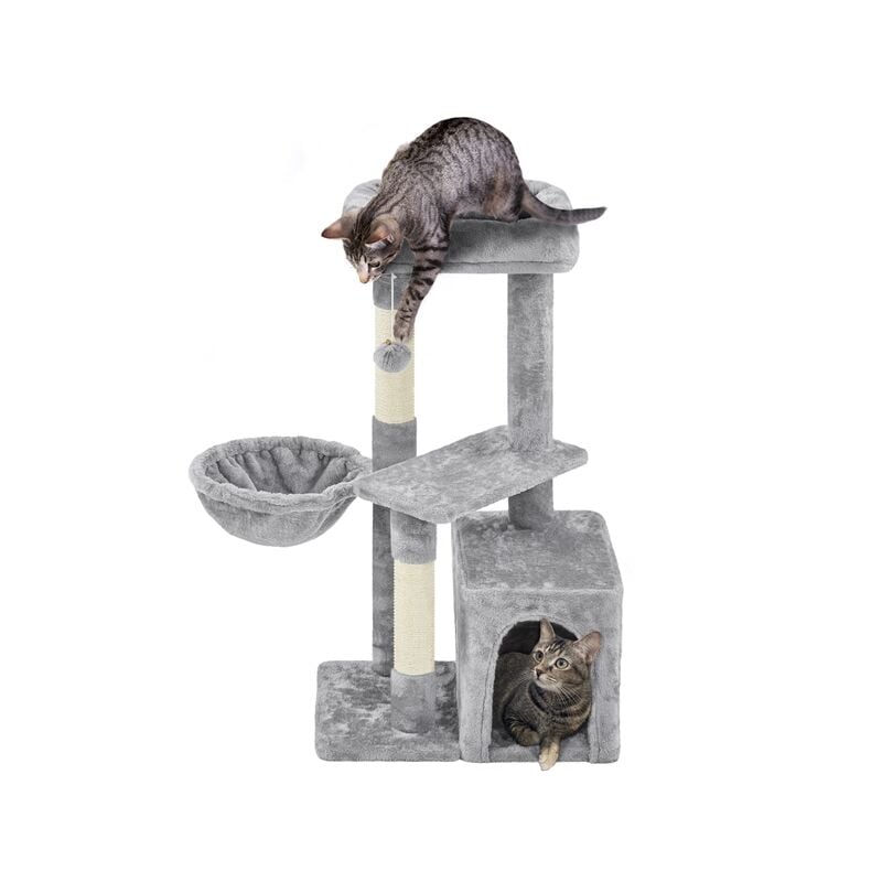 Yaheetech Petit Arbre à Chat Multiniveau Tour pour Chat avec Poteaux Griffoir Cordes Sisal Cachette Panier Niche Plateforme Boule Suspendue Arbre à