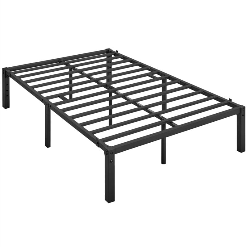 Yaheetech - Cadre de lit en Métal 140x200cm Hauteur 41cm Assemblage Simple pour Petits Espaces Adultes Noir
