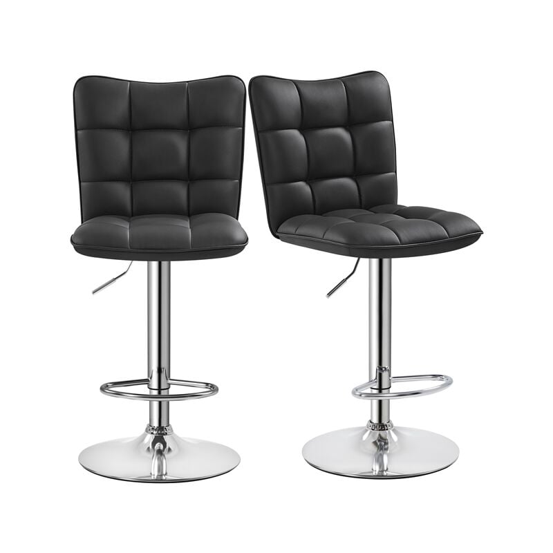 Yaheetech - Lot de 2 Tabourets de Bar en Similicuir Réglables en Hauteur Chaises de Bar Assise Pivotante à 360° Tabourets de Cuisine pour Bar Salle à