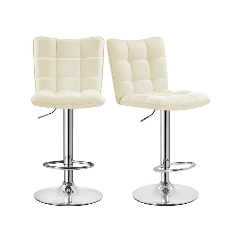 Yaheetech - Lot de 2 Tabourets de Bar en Similicuir Réglables en Hauteur Chaises de Bar Assise Pivotante à 360° Tabourets de Cuisine pour Bar Cuisine
