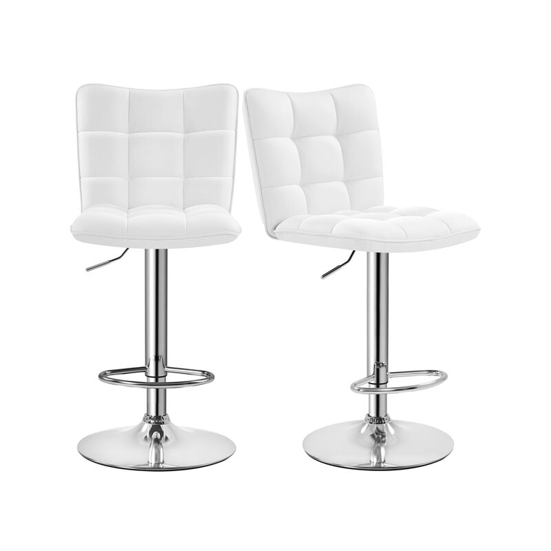 Yaheetech - Lot de 2 Tabourets de Bar en Similicuir Réglables en Hauteur Chaises de Bar Assise Pivotante à 360° Tabourets de Cuisine pour Bar Salle à