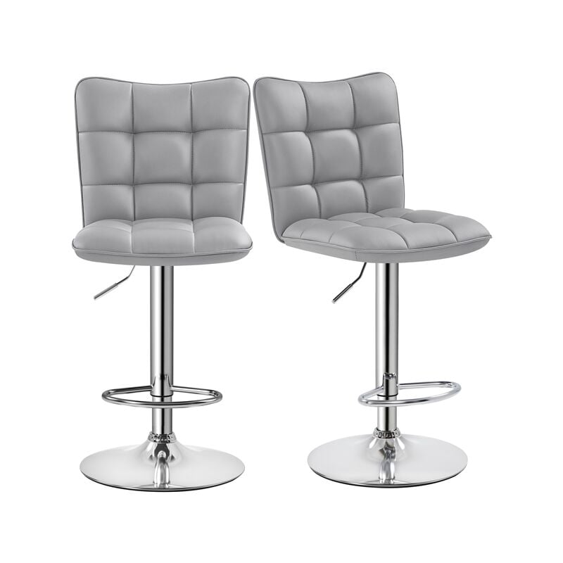 Yaheetech - Lot de 2 Tabourets de Bar en Similicuir Réglables en Hauteur Chaises de Bar Assise Pivotante à 360° Tabourets de Cuisine pour Bar Cuisine