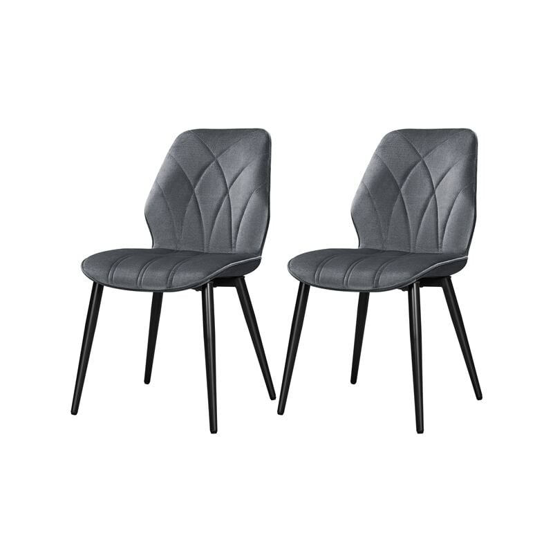 Yaheetech - Lot de 2 Chaises de Salle à Manger en Velours Dossier Haut Design Pétales Chaises de Cuisine Rembourrées Pieds en Métal pour Salle à
