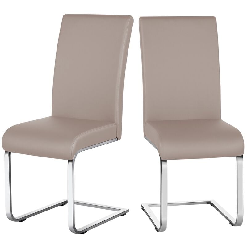 Yaheetech - Lot de 2 Chaises de Salle à Manger en Simili Cuir Capacité 135 kg Hauteur de Siège Rembourré 50 cm