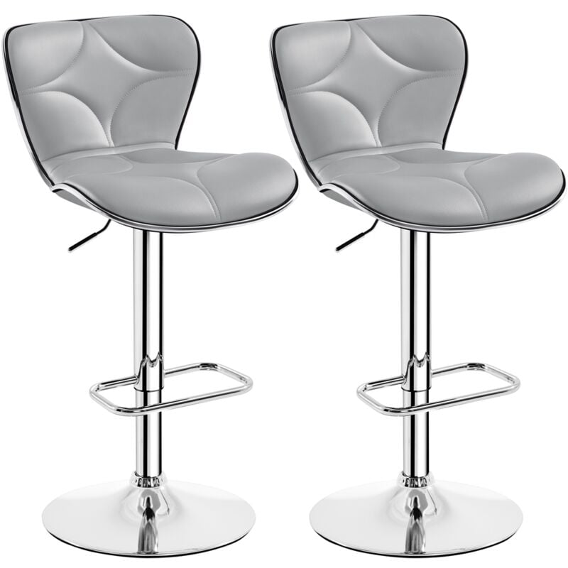 Yaheetech - Lot de 2 Tabourets de Bar Réglables en Hauteur Revêtement en Similicuir Chaises de Bar Sièges Pivotant sur 360° Design Ergonomique et