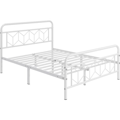 YAHEETECH Doble Matrimonial Adecuado para Colchón de 140x200 cm Estructura Metálica de Cama con Espacio Almacenamiento Estilo Moderno Industrial Negro