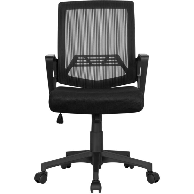 Mid-Back Mesh Chair Office Chair, Height Adjustable,125kg Weight Capacity, Black - Yaheetech