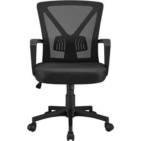 Yaheetech Mesh Office Chair Executive Desk Chair Adjustable Computer Chair Study Chair Mid Back Swivel Chair, Dark Gray