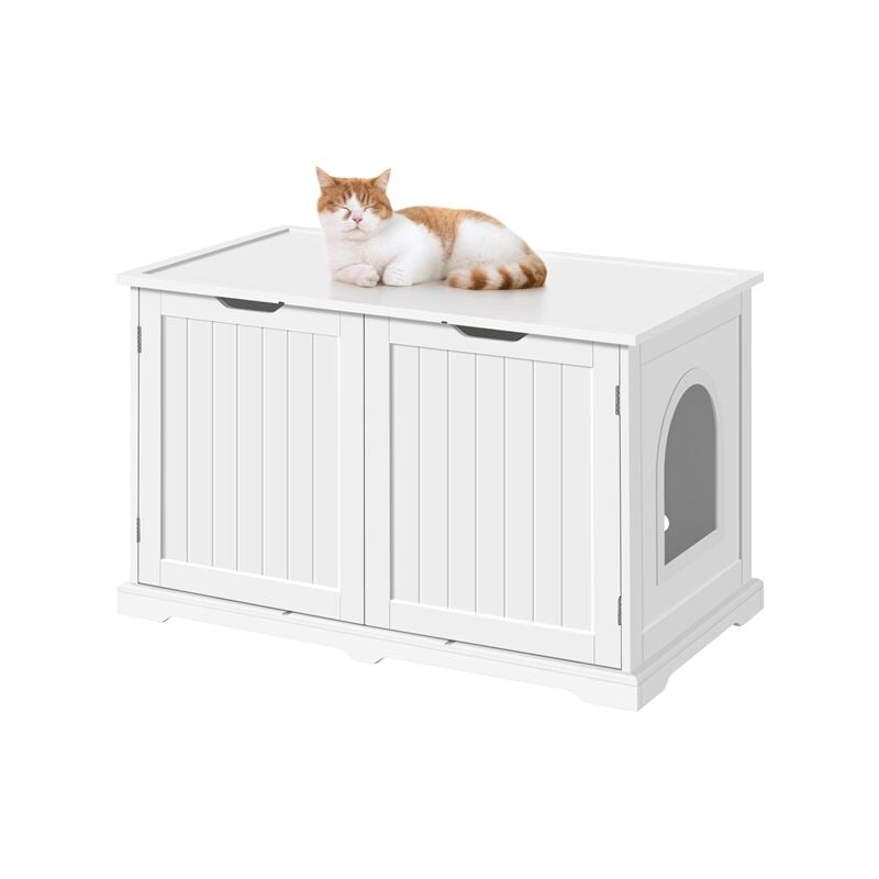 Yaheetech - Meuble Litiere pour Chat Maison de Toilette Chat en Bois 95 × 53,5 × 57,5 cm 1 Panneau Amovible 9 Trous d'Aération Grand Espace en Haut