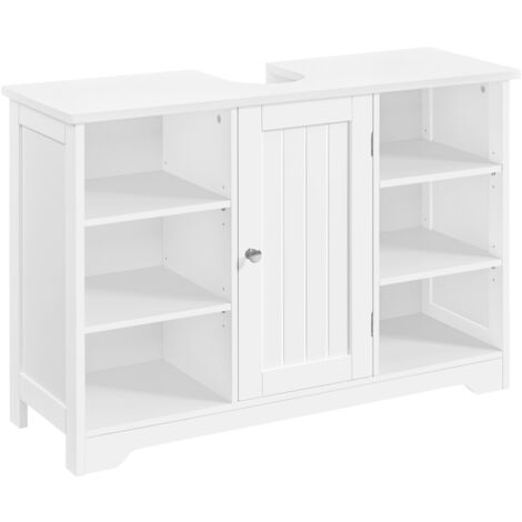 Mobiletto Da Bagno Salvaspazio HOMCOM In Bambù E MDF, Colonna Con Ante E Ripiano Aperto, Grigio, 32x30x80 Cm