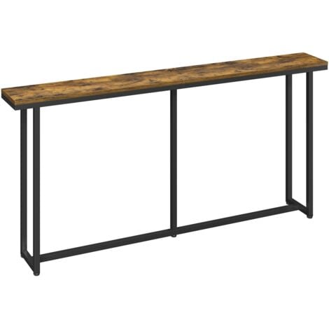 Yaheetech Muebles Recibidor de Entrada Mesa Auxiliar Sencilla Estrecha para Sofá Pasillo Salón Dormitorio Color Marrón Rústico 160 x 20 x 81cm