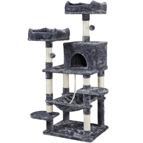 Multi Level Cat Tree Tower Cat Scratch Posts Activity Centre with Condo/Plush Perches/Scratching Post/Hammock for Medium/Large Cats