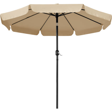 Yaheetech Ombrellone da Esterno con 8 Costole Ombrellone da Giardino Con Manovella per Spiaggia Balcone Terrazzo Mercato Ecrù