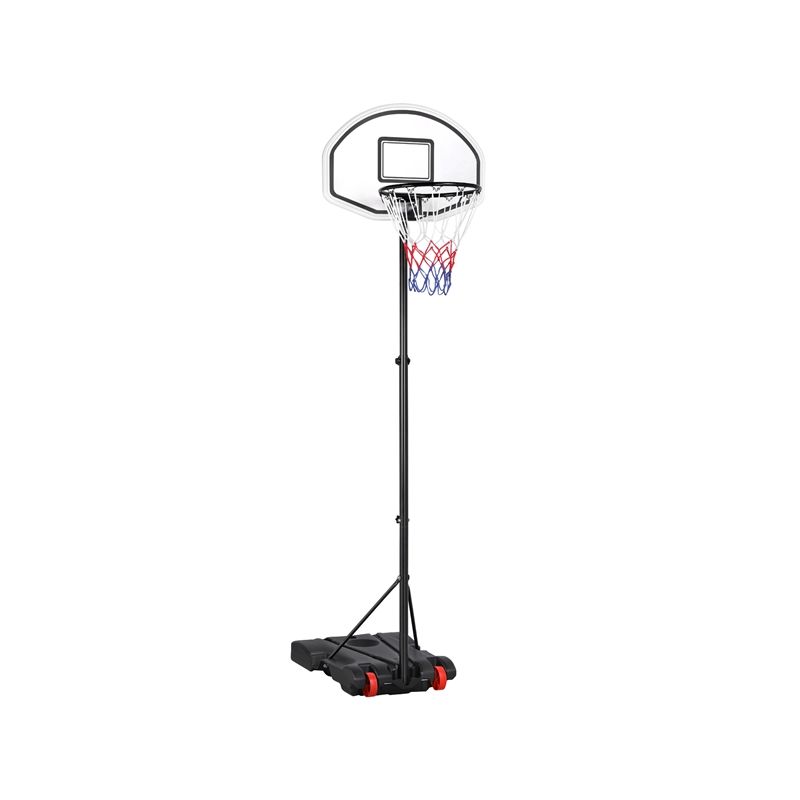 Yaheetech - Panier de Basket-Ball sur Pied Hauteur Réglable 159 - 214 cm 5 Niveaux avec Support et Roulettes Noir
